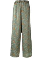 Muller Of Yoshiokubo Printed Drawstring Trousers - Blue