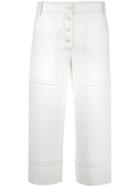 Tibi Flared Cropped Trousers, Women's, Size: 4, Nude/neutrals, Polyester/spandex/elastane/viscose