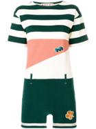 Marni Colourblock Striped T-shirt Dress - White