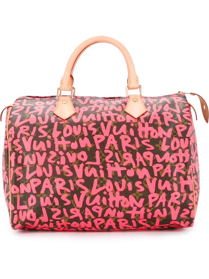 Louis Vuitton Vintage Speedy 30 Graffiti Handbag - Pink & Purple