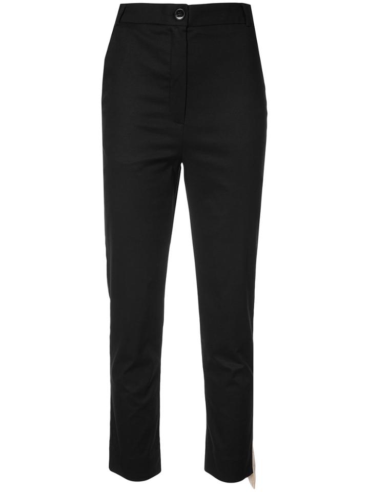 Balossa White Shirt Cropped High Waist Trousers - Black