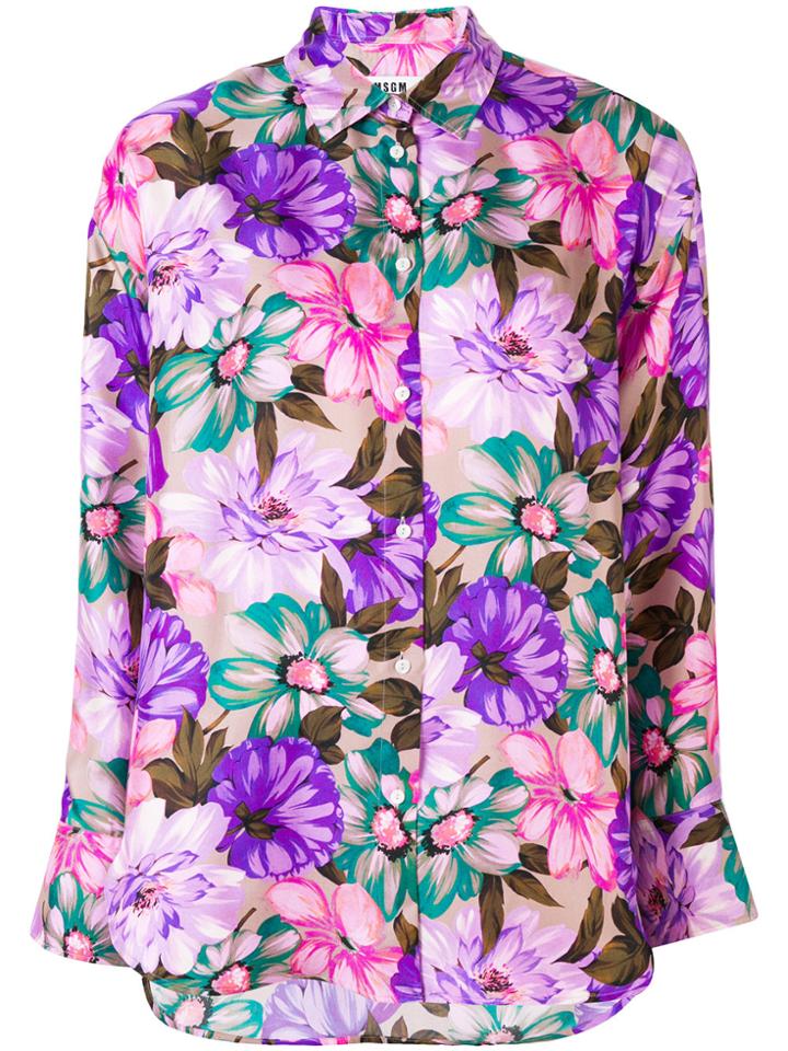 Msgm Camicia Shirt - Pink & Purple