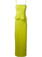 Chalayan Peplum Corset Dress, Women's, Size: 40, Green, Polyamide/spandex/elastane/polyester/viscose