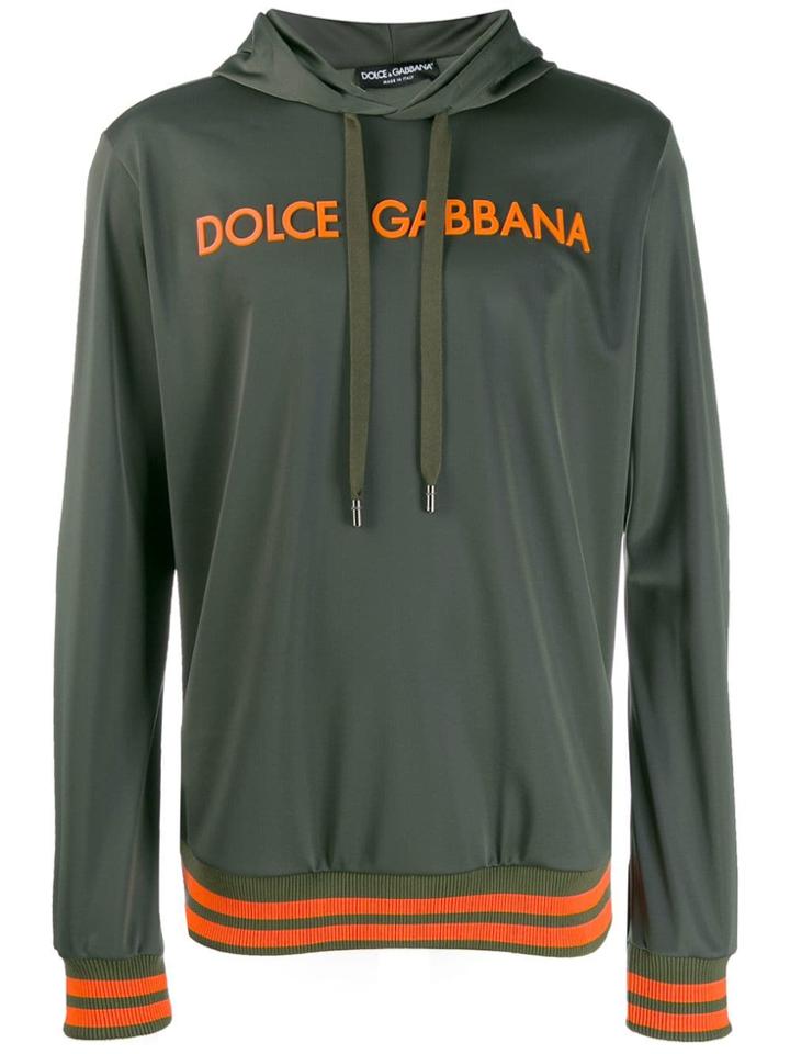 Dolce & Gabbana Logo Printed Hoodie - Green