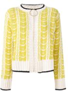 Marni Intarsia Knit Cardigan, Women's, Size: 46, Yellow/orange, Wool