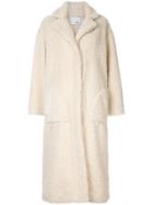 C & M Talli Faux-shearling Coat - White