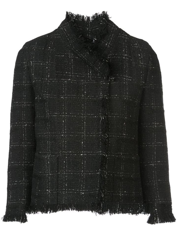 Akris Punto Checked Tweed Jacket - Black