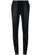 Paco Rabanne Satin Stripe Skinny Trousers, Women's, Size: 40, Black, Nylon/polyamide/polyurethane/spandex/elastane