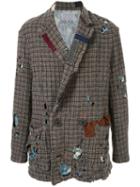 Kolor Ripped Double-breasted Jacket - Brown