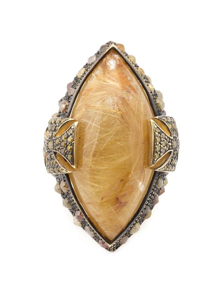 Loree Rodkin Quartz And Diamond Maltese Cross Ring