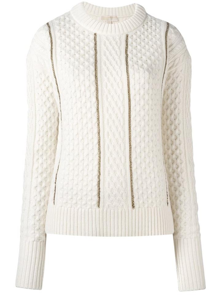Michael Michael Kors Cable Knit Jumper, Women's, Size: Small, Nude/neutrals, Cotton/nylon/viscose/lambs Wool