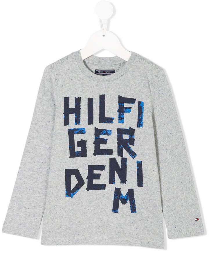 Tommy Hilfiger Junior - Hilfiger Denim Print Sweatshirt - Kids - Cotton/water - 10 Yrs, Grey