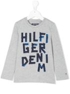 Tommy Hilfiger Junior - Hilfiger Denim Print Sweatshirt - Kids - Cotton/water - 10 Yrs, Grey