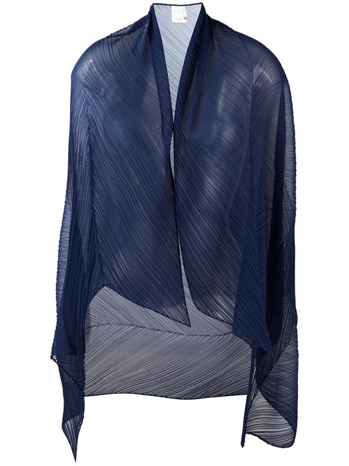 Pleats Please By Issey Miyake - Pleated Scarf - Women - Polyester - One Size, Women's, Blue, Polyester