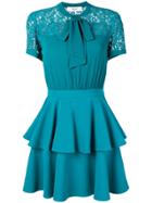 Blugirl Pussy Bow Mini Dress - Green