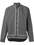 Dolce & Gabbana Bird Tile Print Shirt, Men's, Size: 38, Black, Cotton