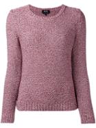 A.p.c. - Ribbed Knitted Jumper - Women - Silk/cotton - S, Red, Silk/cotton