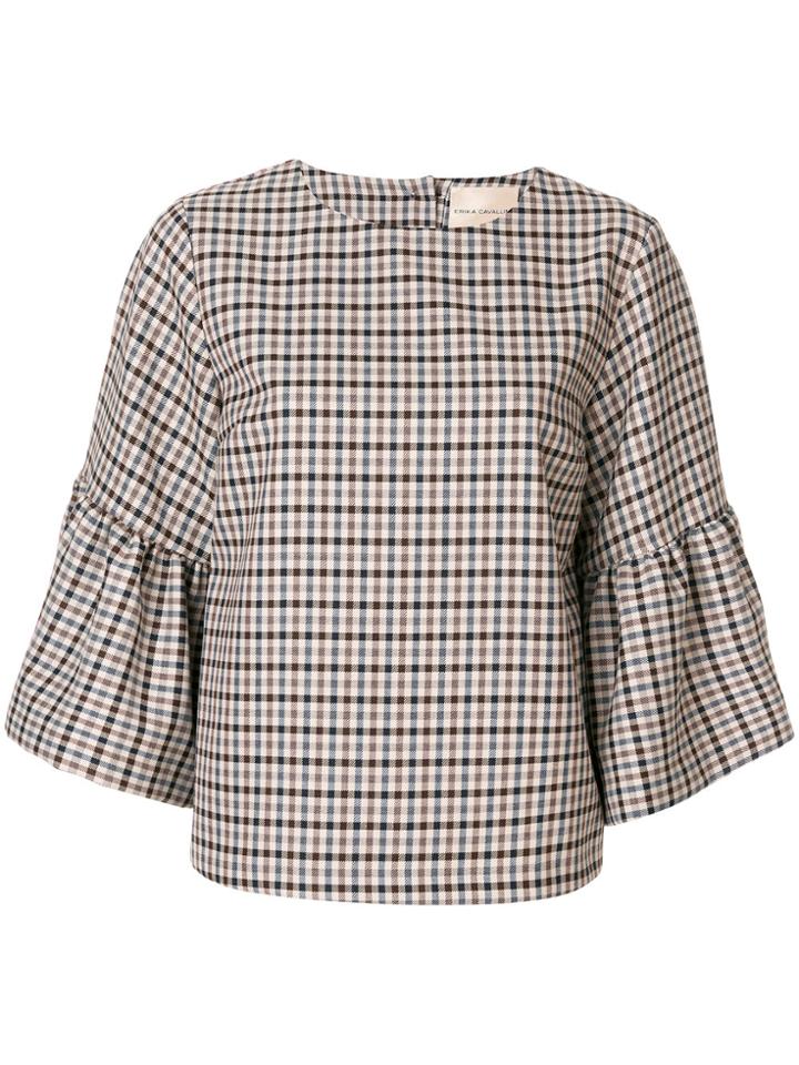 Cityshop Layered Ruffle Hem Top - Brown