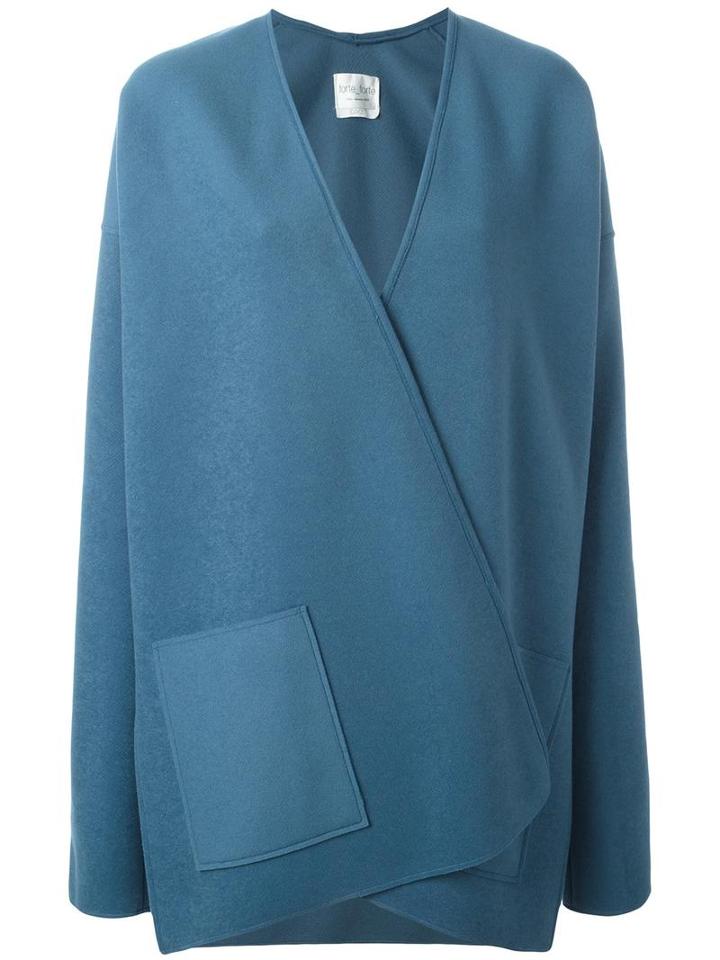 Forte Forte Draped Cardi-coat, Women's, Size: 1, Blue, Virgin Wool/polyamide