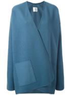 Forte Forte Draped Cardi-coat, Women's, Size: 1, Blue, Virgin Wool/polyamide