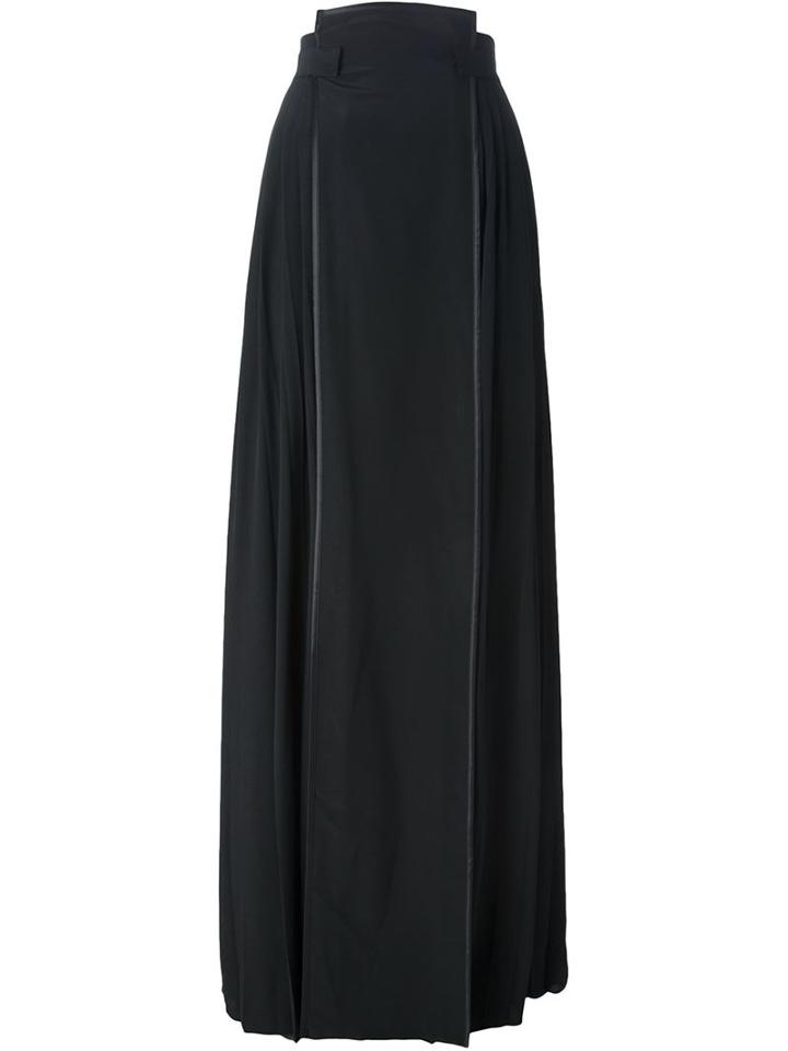 Givenchy Pleated Maxi Skirt, Women's, Size: 40, Black, Silk