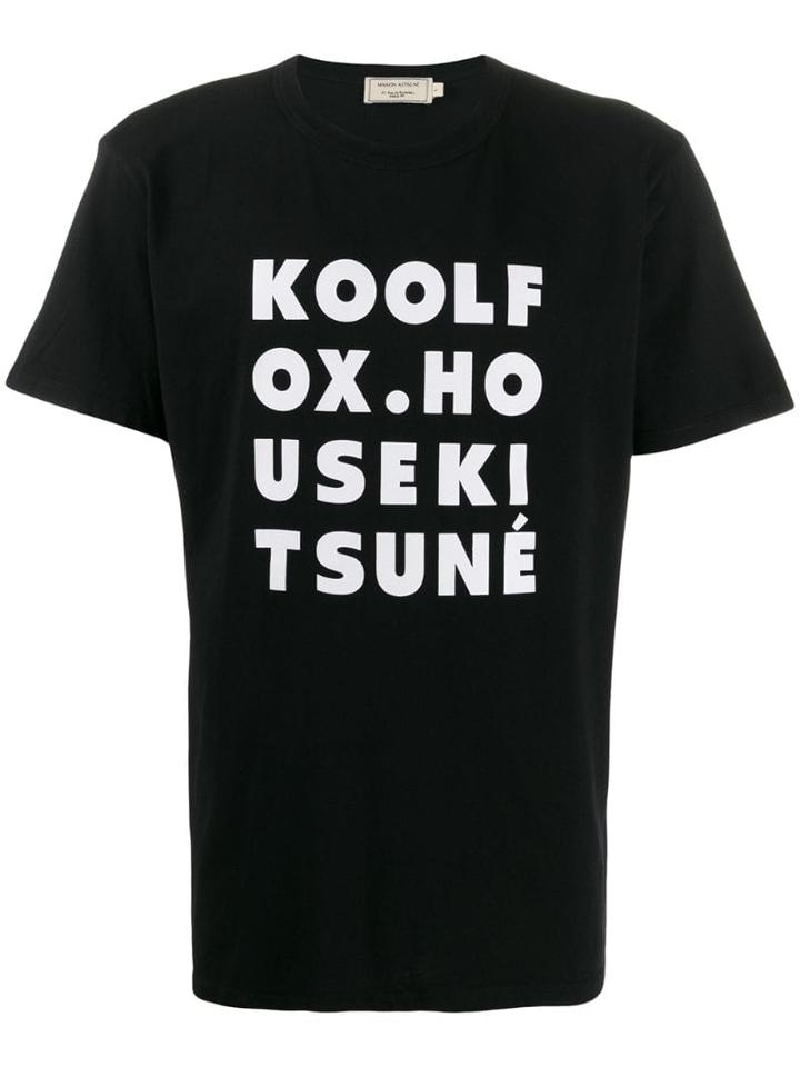 Maison Kitsuné Text Print T-shirt - Black