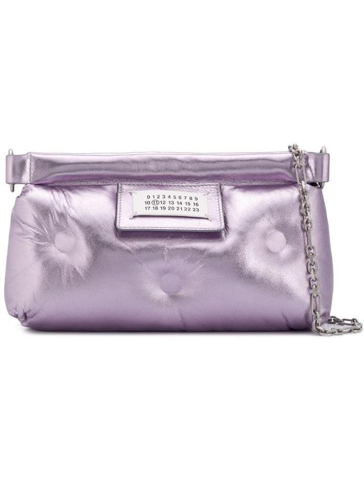 Maison Margiela Numbers Patch Padded Clutch - Purple