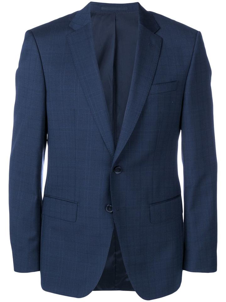 Boss Hugo Boss Checked Single-breasted Blazer - Blue