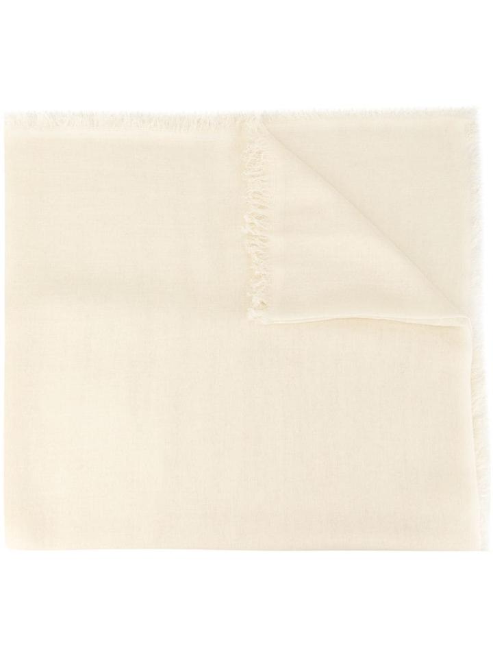Ann Demeulemeester Frayed Cashmere Scarf - White