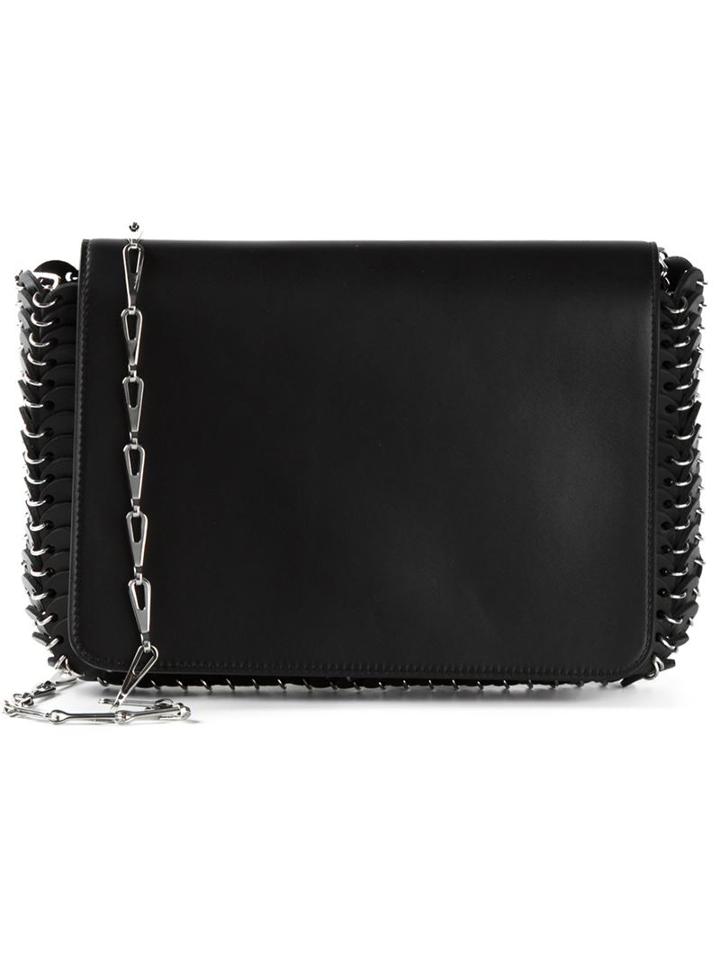 Paco Rabanne Chain Mail Shoulder Bag, Women's, Black, Calf Leather/metal (other)