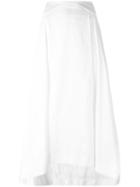 Jil Sander Navy Flared Skirt, Women's, Size: 36, White, Cotton