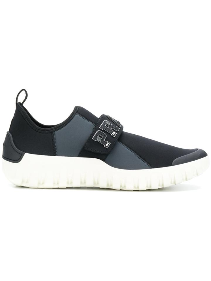 Prada Logo Strap Trainers - Blue