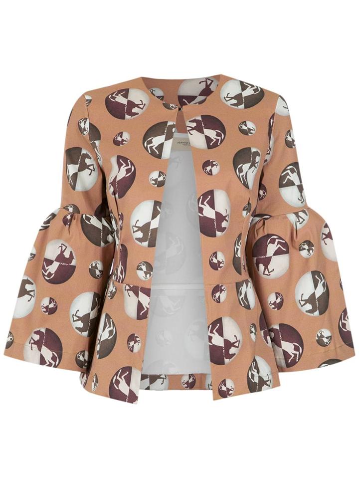 Adriana Degreas Printed Coat - Neutrals