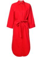 Nina Ricci Belted Shirt Dress - Red