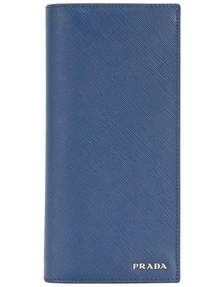Prada Long Bi-fold Wallet - Blue