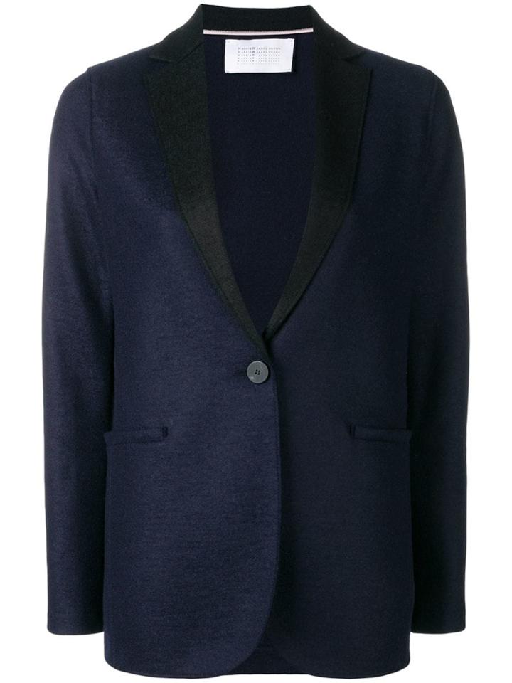 Harris Wharf London Contrast Lapel Blazer - Blue