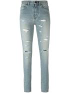 Saint Laurent Destroyed Skinny Jeans - Blue