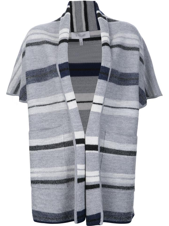 Derek Lam 10 Crosby Shortsleeved Blanket Cardigan, Women's, Size: Large, Black, Wool