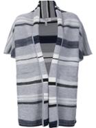 Derek Lam 10 Crosby Shortsleeved Blanket Cardigan, Women's, Size: Large, Black, Wool