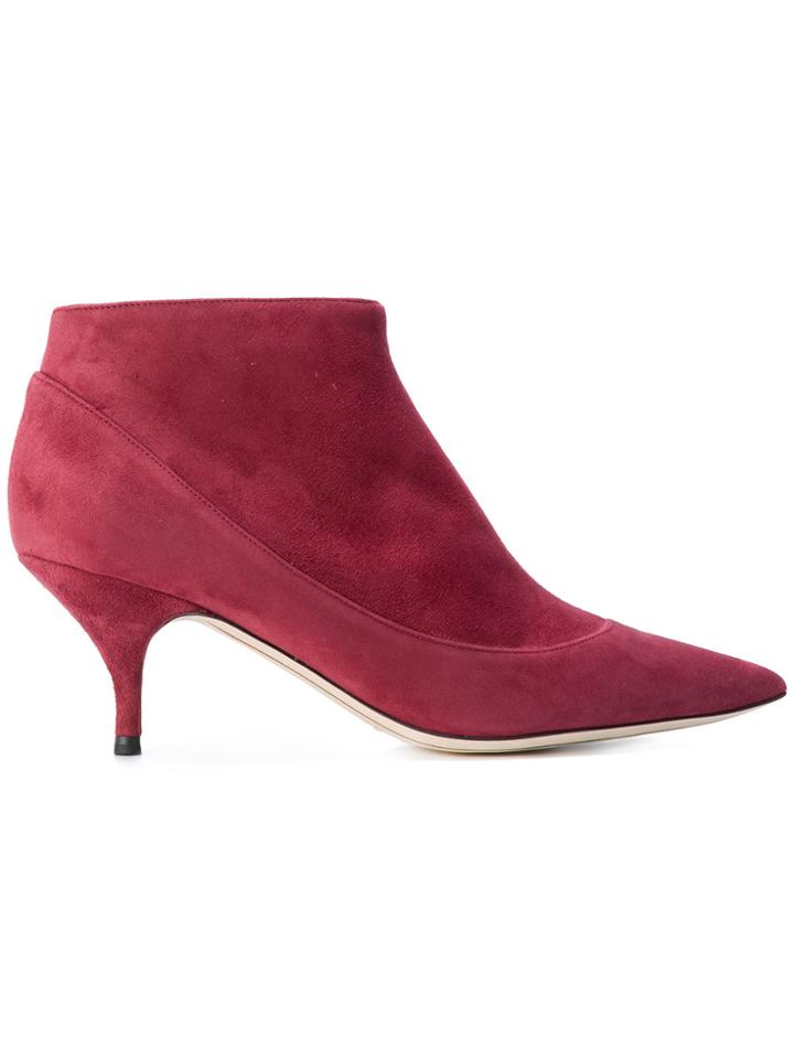 Nina Ricci Kitten Heel Boots - Red