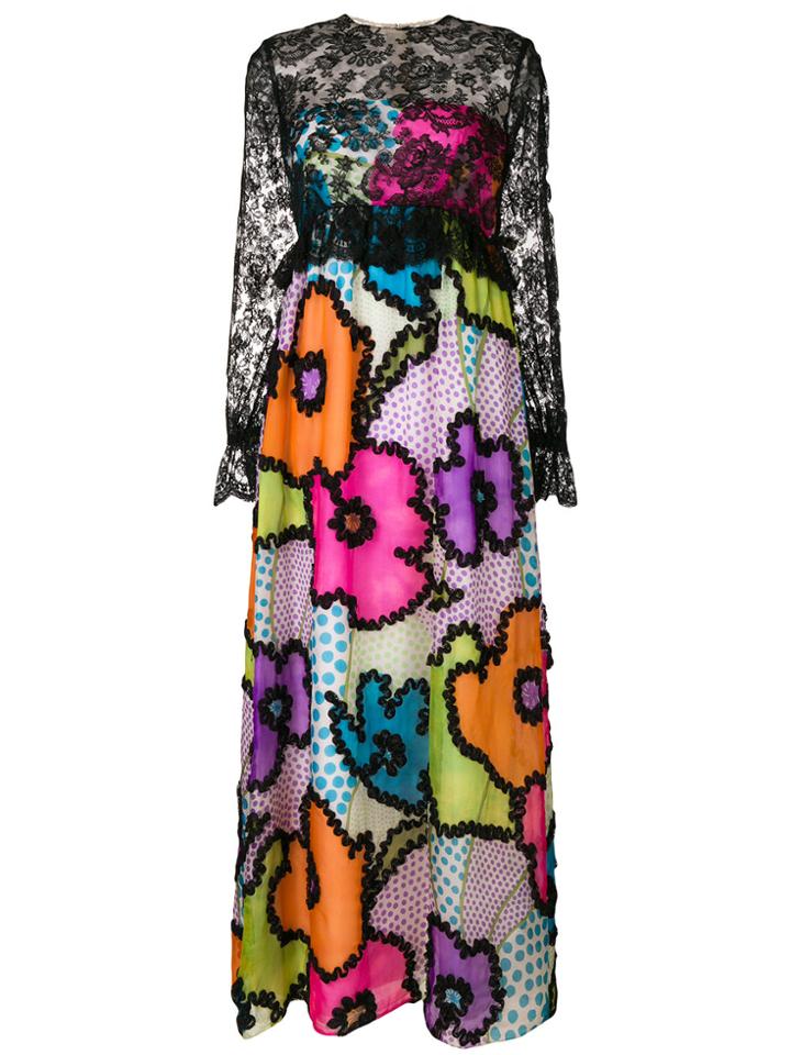 William Vintage Floral Lace Maxi Dress - Multicolour