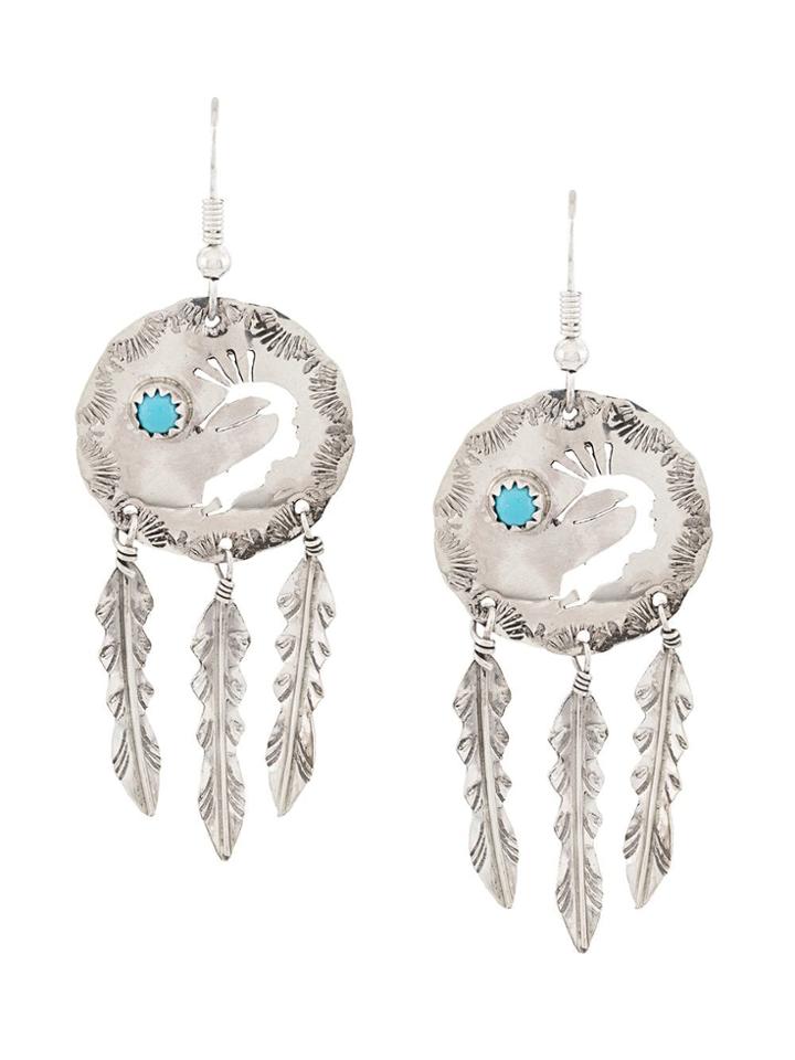 Jessie Western Pendant Earrings - Silver