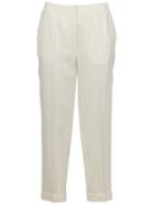 Alexander Mcqueen - Cropped Trousers - Women - Cupro/virgin Wool - 44, White, Cupro/virgin Wool