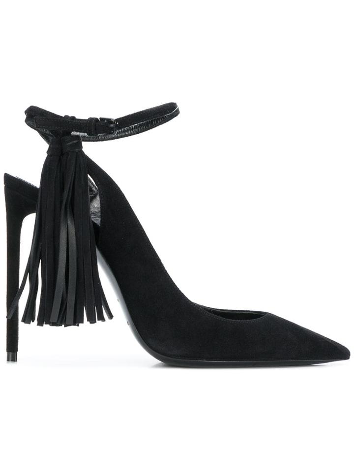 Saint Laurent Tassel-embellished Slingback Pumps - Black
