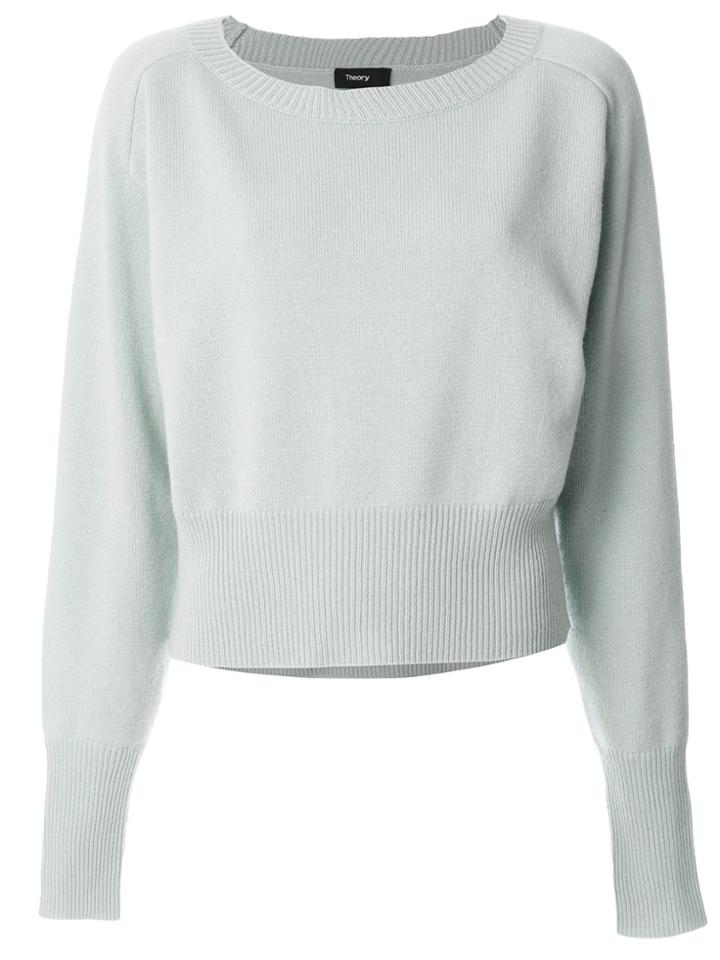 Theory Ribbed Waist Jumper - Green