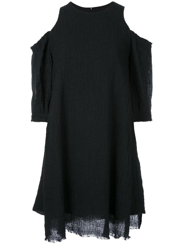 Kitx Crushed Linen Round Neck Dress, Women's, Size: 12, Black, Linen/flax