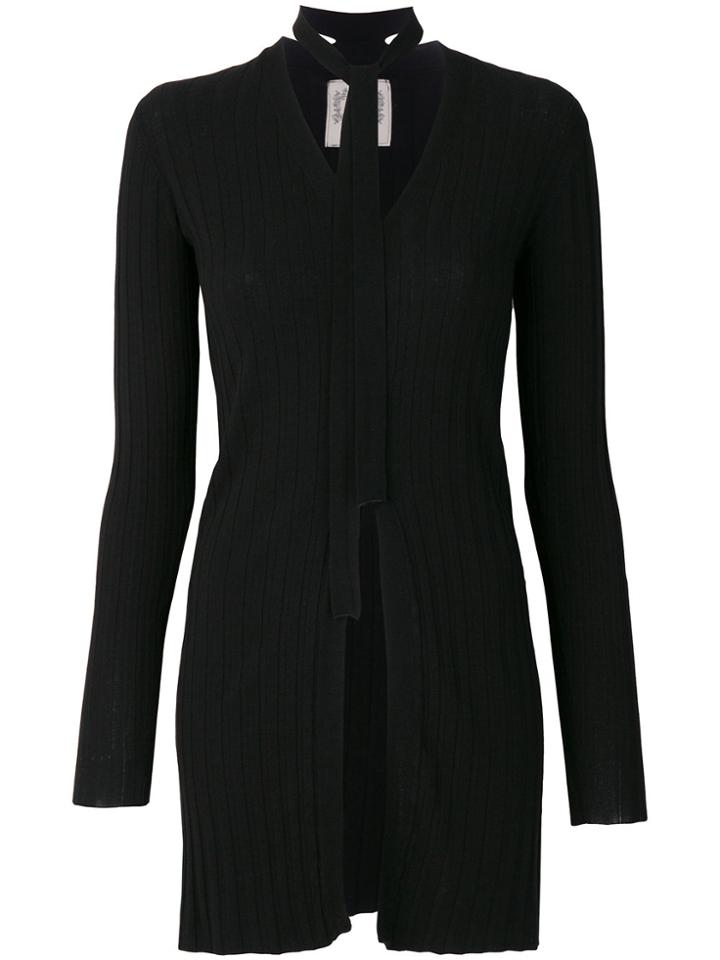 Pink Memories Front Slit Knit Jumper - Black