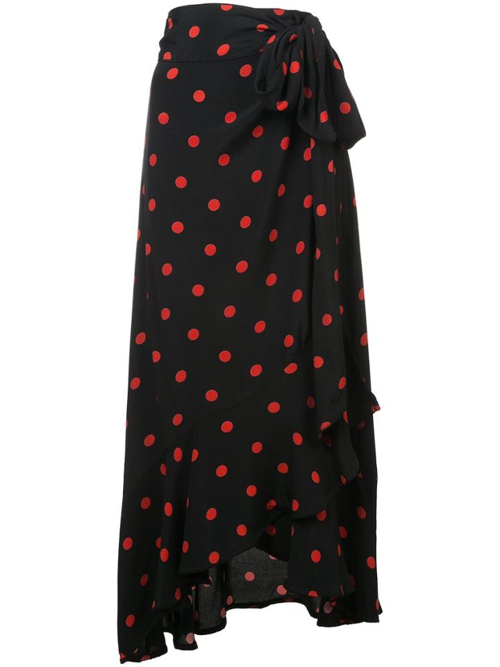 Ganni Polka Dot Wrap Skirt - Black