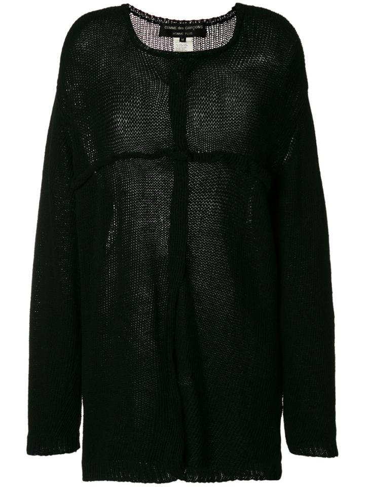 Comme Des Garçons Vintage Semi-sheer Elongated Jumper - Black