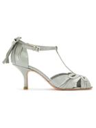 Sarah Chofakian Bow Applique Sandals - Grey